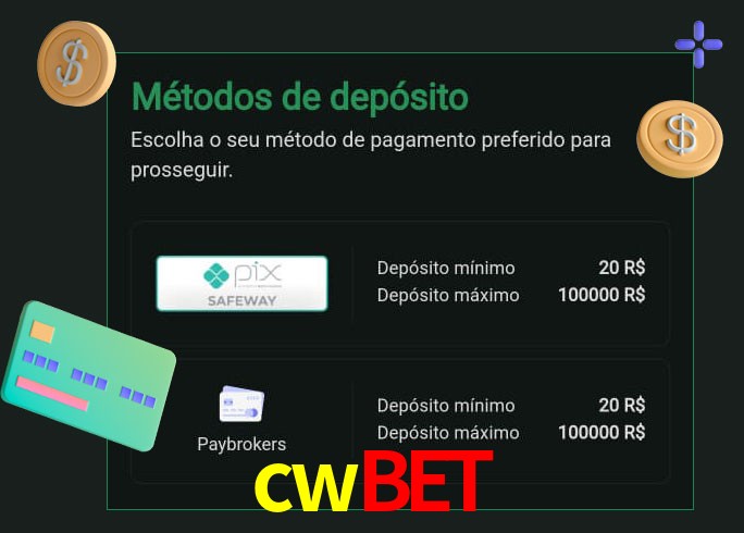 O cassino cwbet oferece uma grande variedade de métodos de pagamento